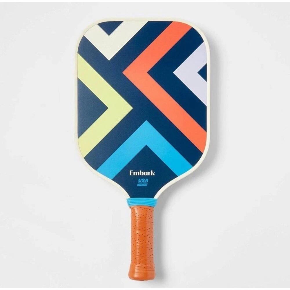 Embark Adults Pickleball Paddle USA Approved Blue/Red/Yellow Carbon Triangle